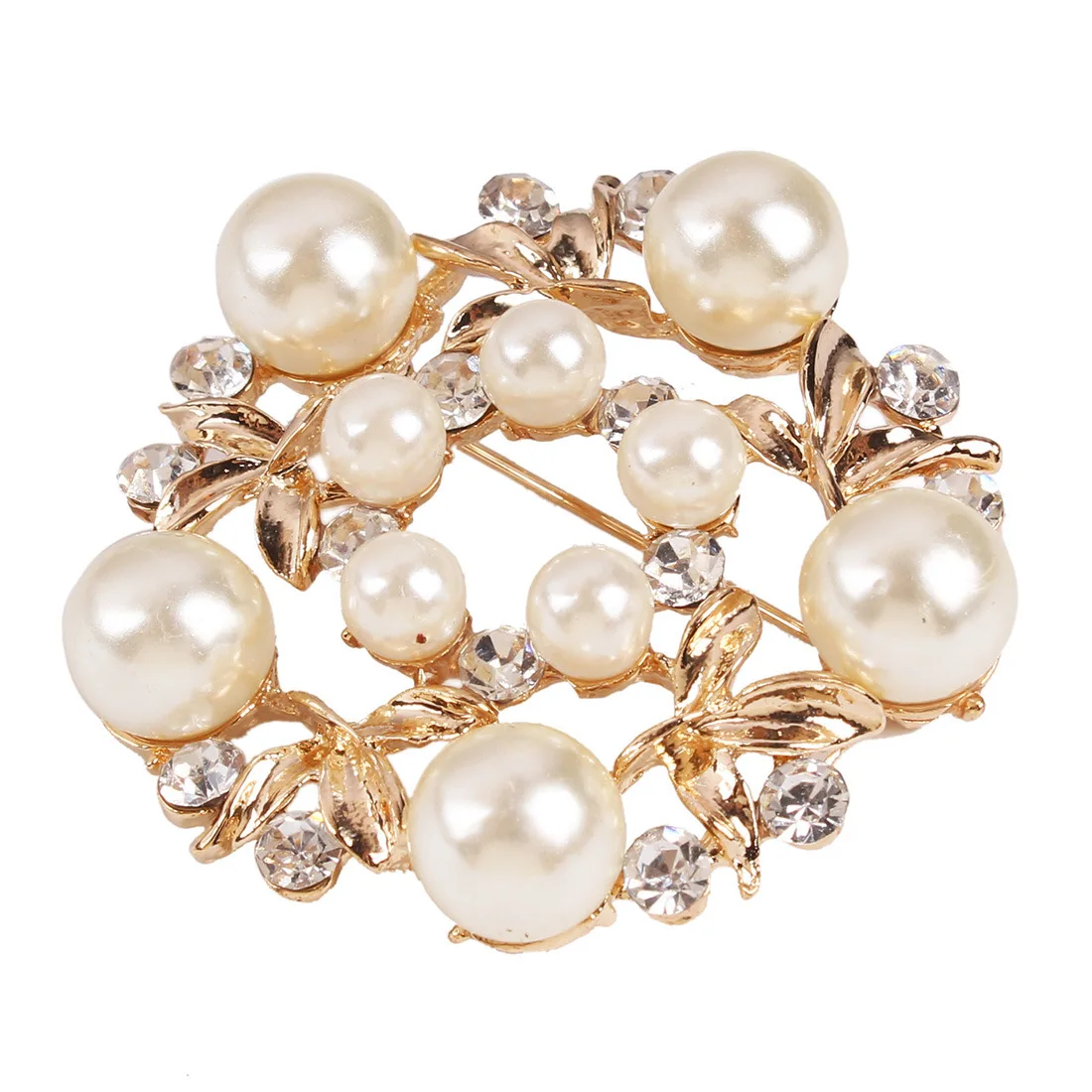 

Free Shipping! 2018 Fashion New Brooch Temperament Atmosphere Elegant Wild Crystal Pearl Ladies Brooch Gift Wholesale