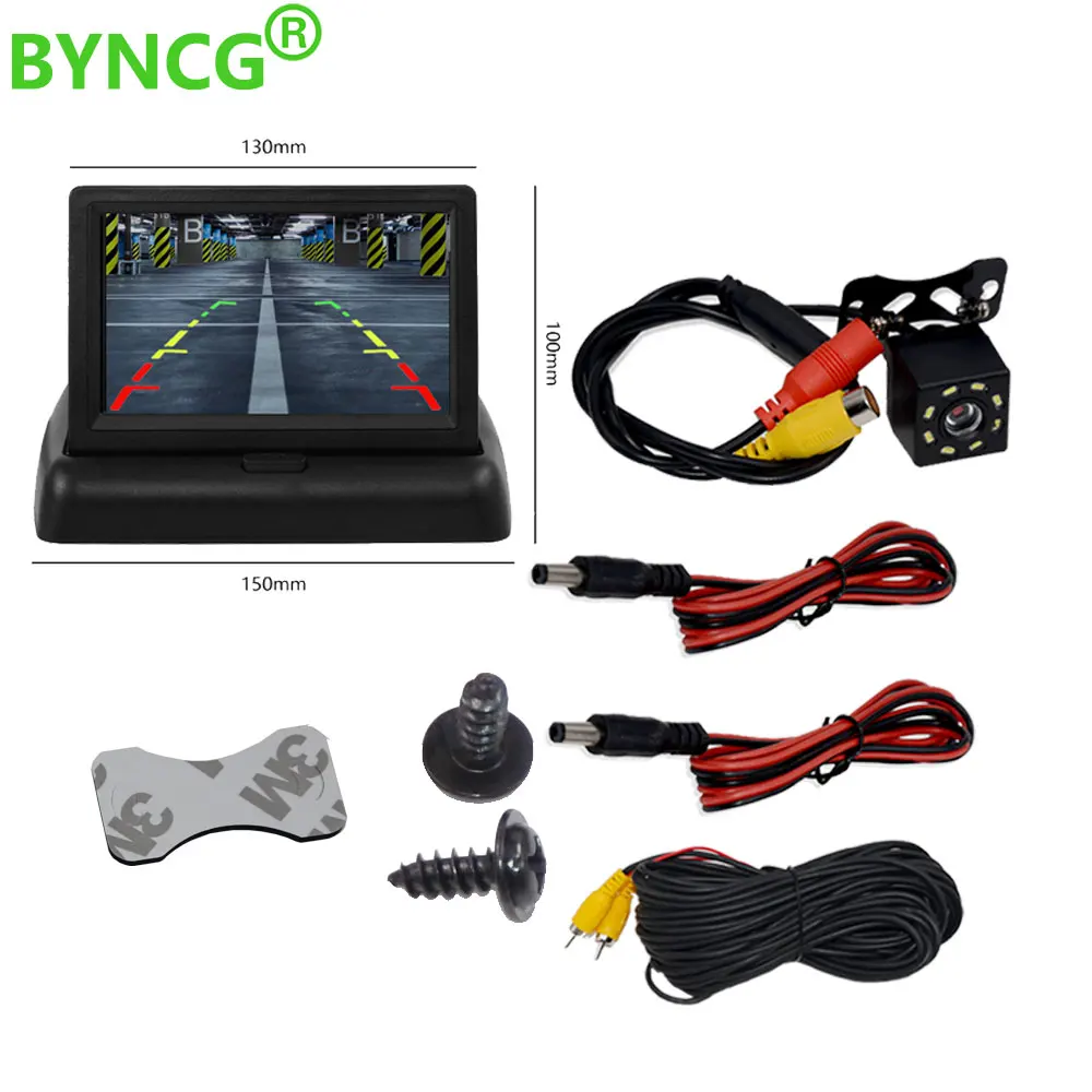 BYNCG ЖК дисплей автомобиля Мониторы 4,3/5 дюймов TFT дисплей Desktop/Складная/зеркало 4,3/5 ''видео PAL/NTSC Автостоянка заднего вида резервн