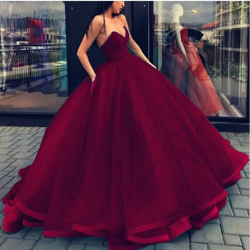 Vestido 15 anos бордовые платья Quinceanera платье без бретелек бальное платье Пышное Платье с пышной юбкой Сладкий 16 платья дебютанток