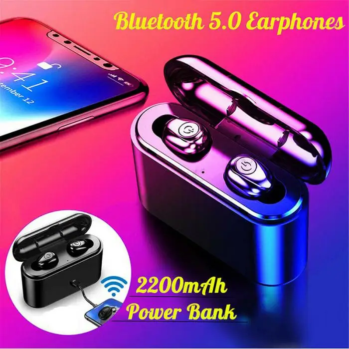 Bluetooth 5,0 гарнитура Беспроводные Мини наушники стерео спортивные наушники power Bank XR649