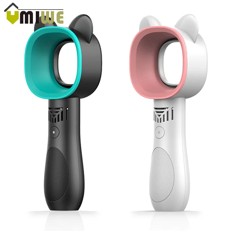 

Protable Handheld Bladeless Fan Outdoor USB Mini Air Cooler No Leaf Cooling Fan Desktop Bladeless Fan Rechargeable Quiet 3 Gear