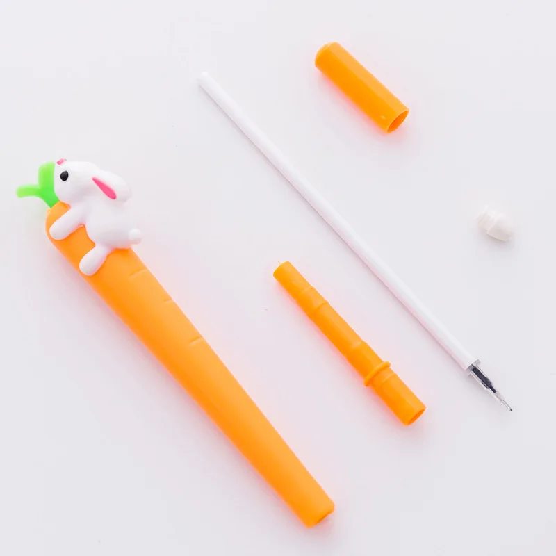 Jon Von Sat One 12 шт. креативная гелевая ручка с морковкой и кроликом для девочек, Офисная обучающая ручка, тестовая водная ручка