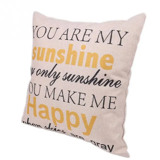 YOU ARE MY SUNSHINE YOU MAKE ME HAPPY Fashion Letter Linen Throw Extraordinary You Are My Sunshine Decorative Pillow YOU ARE MY SUNSHINE YOU MAKE ME HAPPY Fashion Letter Linen Throw Extraordinary You Are My Sunshine Decorative Pillow