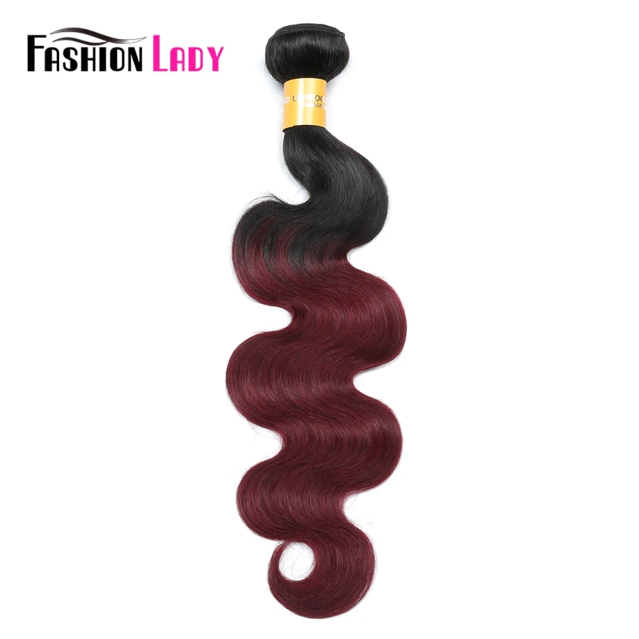 Fashion Lady Brazilian Hair Weave Bundles Ombre 1b/99j Red Body Wave Bundles 4Pcs 1b/99j Human Hair Weave Bundles non-Remy