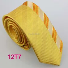 YIBEI coahella ties мужской тонкий галстук Золотая желтая полоса несимметричный тонкий галстук узкий галстук Модный Галстук Свадьба Gravata