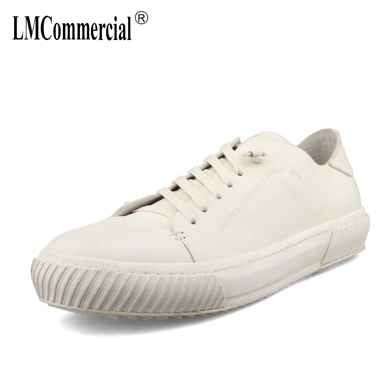 

Spring White man shoes leather genuine British retro mens shoes cowhide breathable sneaker fashion boots men casual shoes