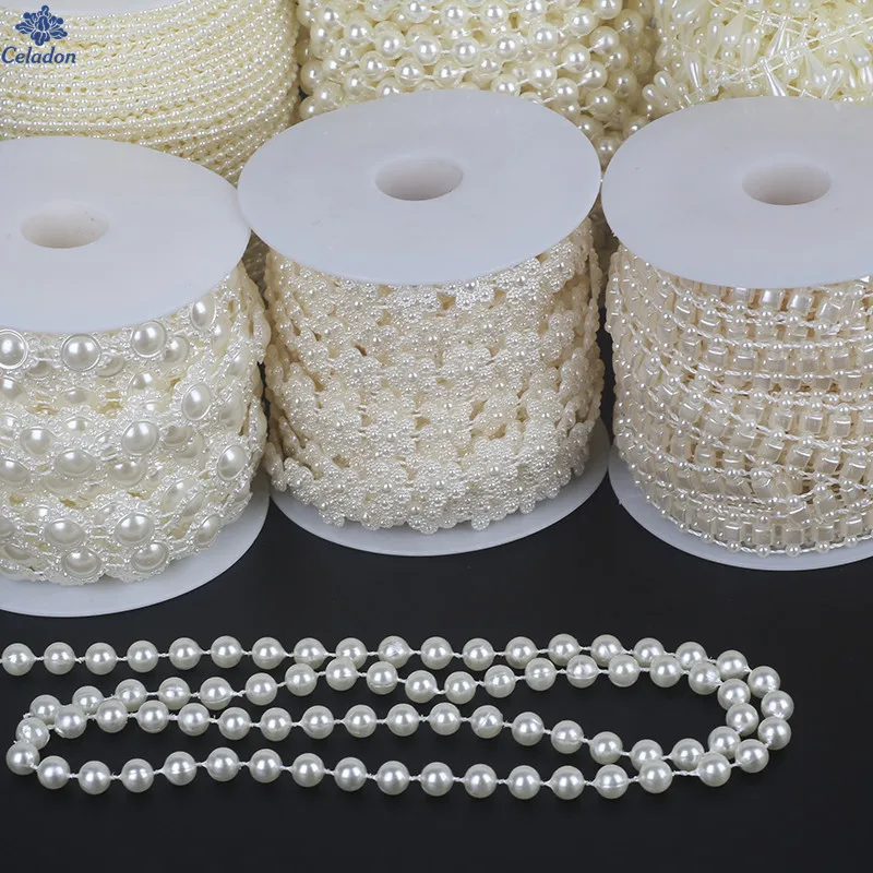 10m Fishing Line Artificial Pearls Beads Chain Garland Flowers DIY Wedding Decor 
