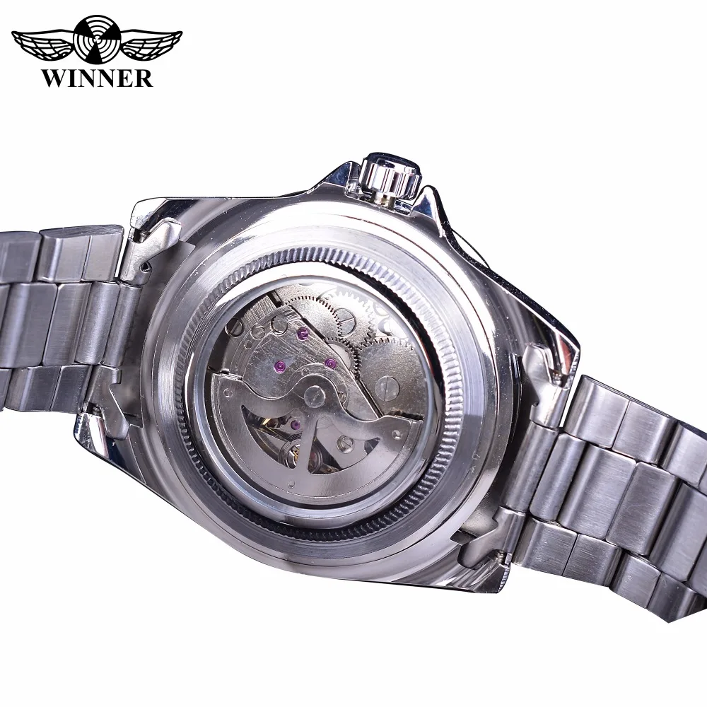 Winner роскошный бренд дизайн синий океан ободок креативные часы для мужчин Лидирующий бренд светящиеся повседневные с календарем автоматические механические часы