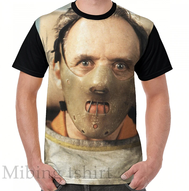 

Funny print men t shirt women Tops tee Hannibal Lecter Graphic T-Shirt O-neck Short Sleeve Casual tshirts