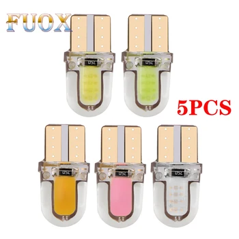 

5pcs LED W5W T10 194 168 W5W COB 8SMD Led Parking Bulb Auto Wedge Clearance Lamp CANBUS Silica Bright White License Light Bulbs