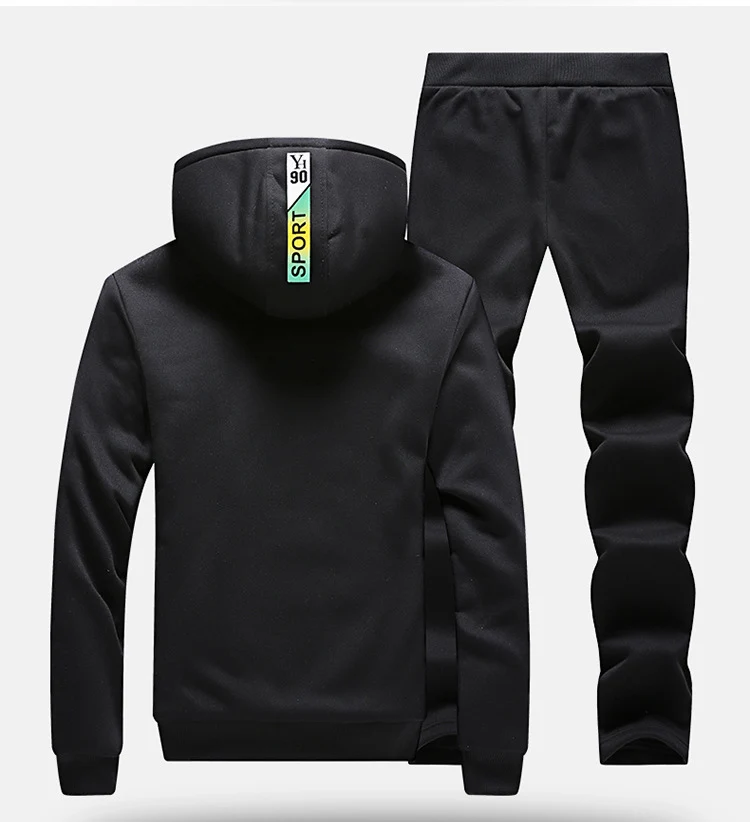 Winter Tracksuits Men Fleece Thick Hoodies Set Casual Sportswear Mens clothing Hoodie+Sweatpants Sports Suit 2 Piece Set