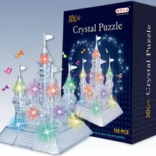 3d Трехмерная Хрустальная головоломка игрушка с красочными огнями Музыкальные Развивающие игрушки подарок Chlidren