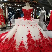 red and white dress wedding