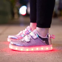 Nouveaux Garçons et Filles Respirant USB Rechargeable LED Lumière Casual Chaussures/Étanche Lumières Brillant Enfants de Loisirs Sneakers