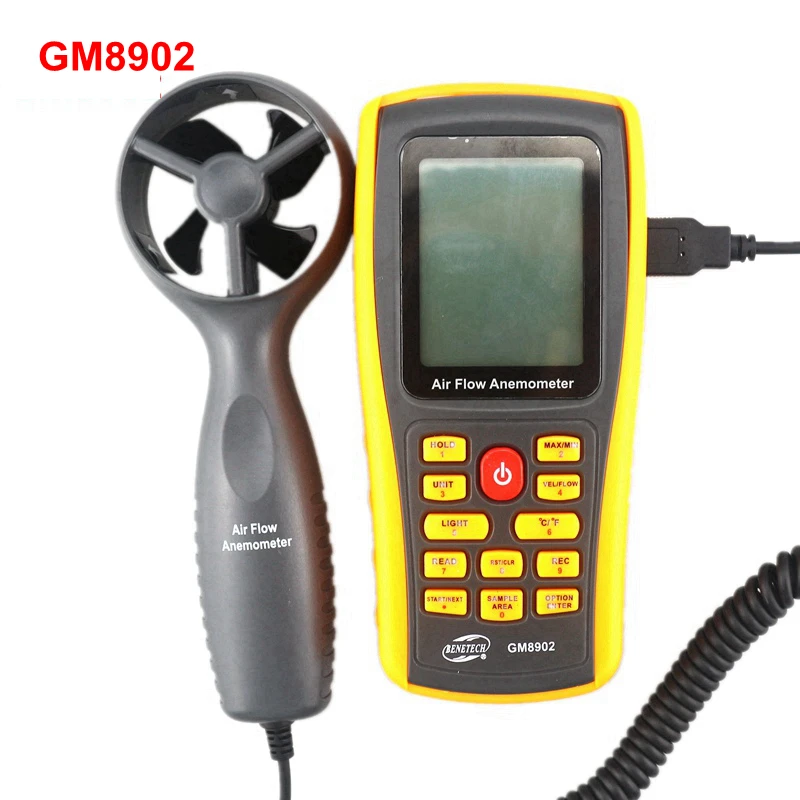 Digital Anemometer, Compact Wind Speed, Airflow And Temperature Tester