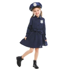 3 шт. обувь для девочек полицейская форма платье Классический полицейский косплэй костюм со шляпой ремень