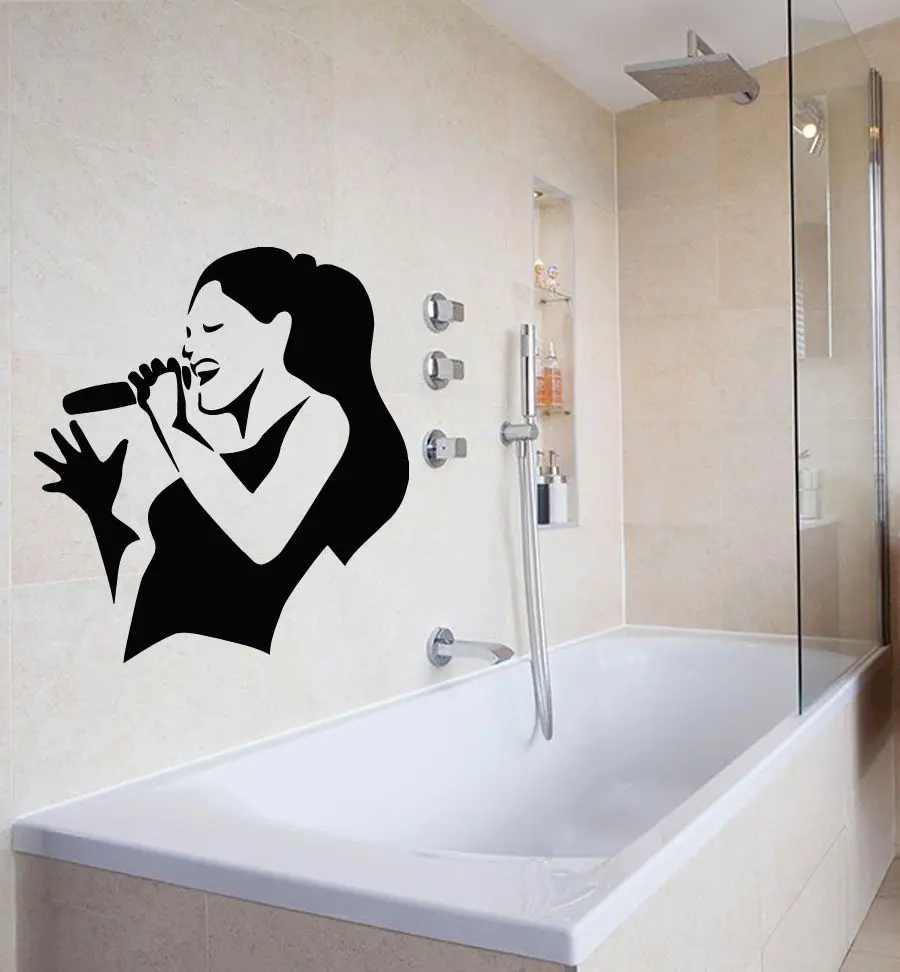 Wall Decals Vinyl Decal Sticker Art Murals Decor Girl Singer Microphone