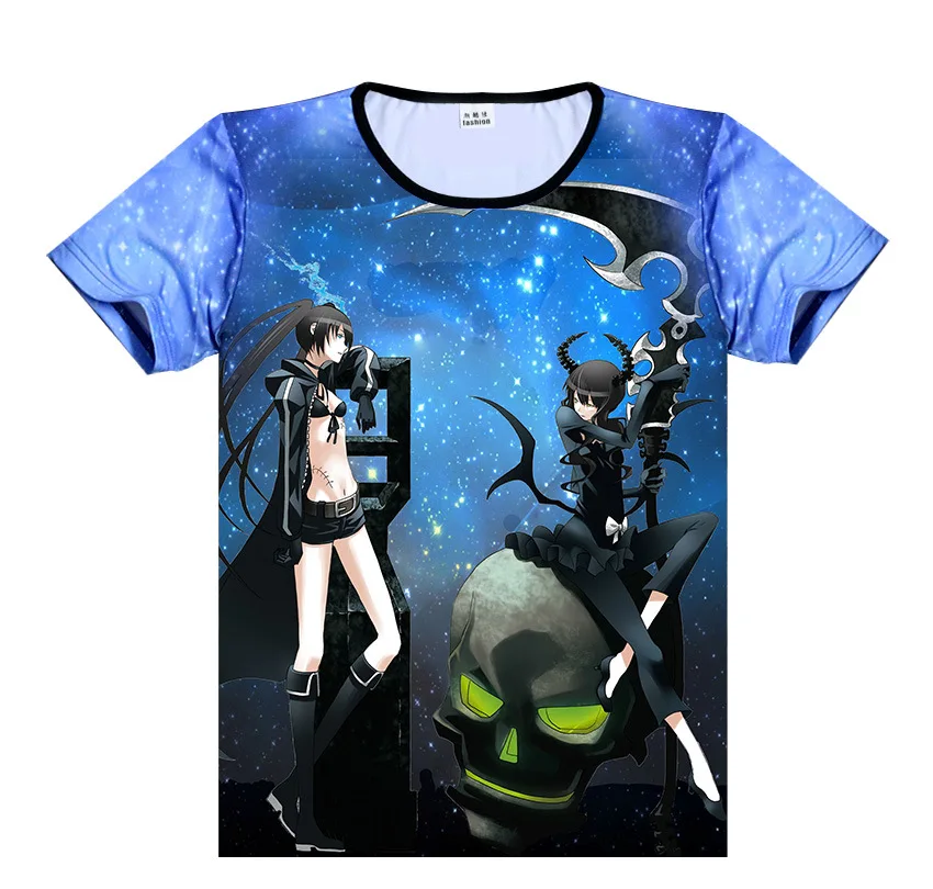 Бесплатная доставка Аниме Манга Black Rock Shooter футболка Для женщин мужчин Косплэй Mesh