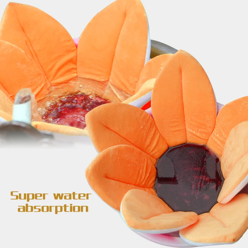 Baby Cotton Flower Shape Bathtub Blooming Bath Newborn Baby Non-Slip Sunflower Safety Bath Seat Support Shower Folding Seat