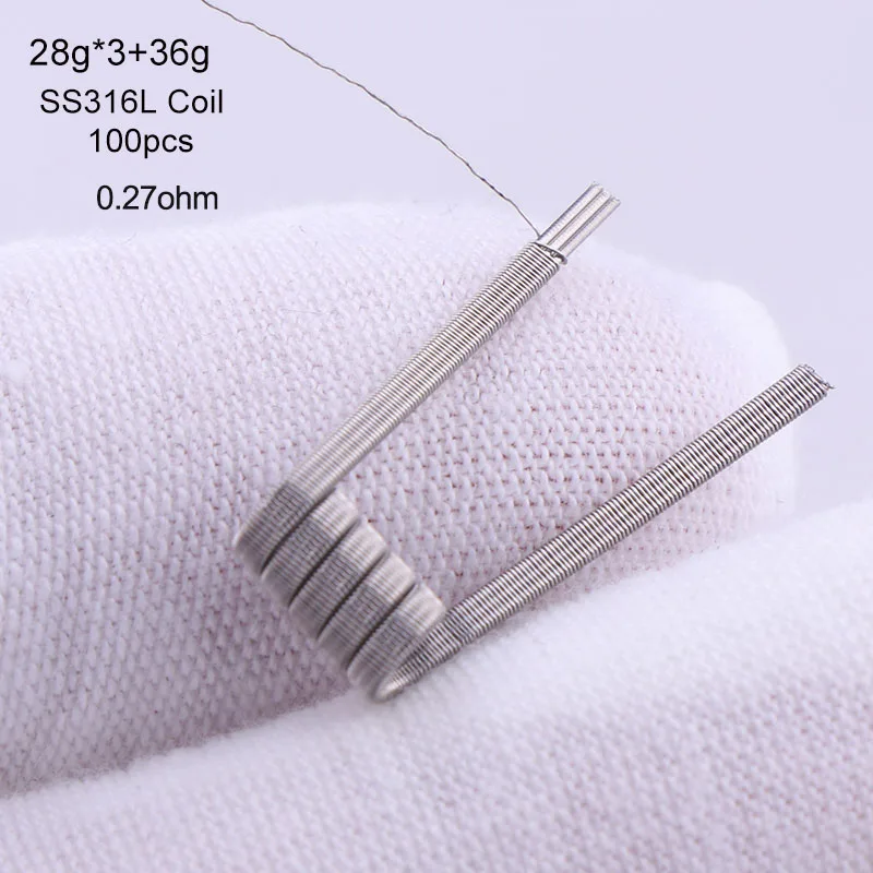 3 28 100pcs 316 XFKM 50/100 шт. Высококачественная пре-построенная NI80 предварительно изготовленная Frameclapton катушка 3 ядра DIY нагревательная катушка alien clapton катушка провода для rda - Цвет: 3 28 100pcs 316