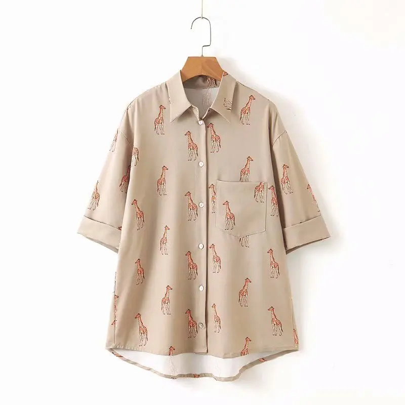 

XZ40-2082 Fashion Animal Printed Shirts from Europe and America