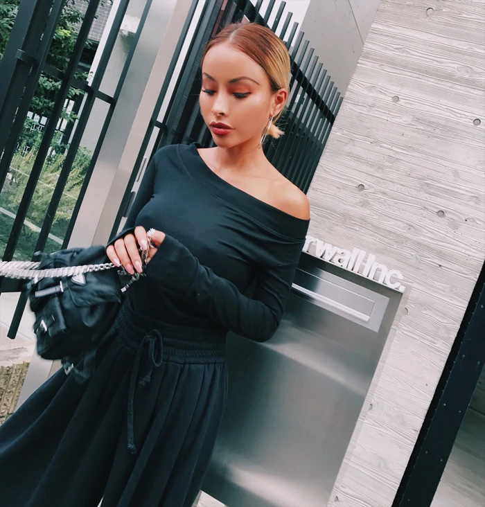 Женская белая блузка с длинным рукавом на одно плечо 2019|ladies tops and blouses|long sleeve