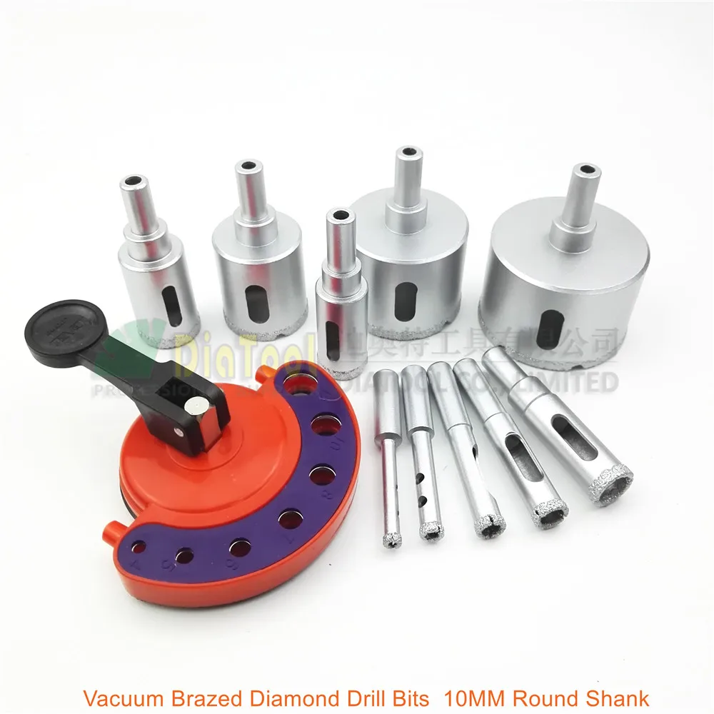 

10pcs/set Diamond Vacuum Brazed drilling core bits with Plastic Positioner Drill bits hole saw for granite marble ceramic