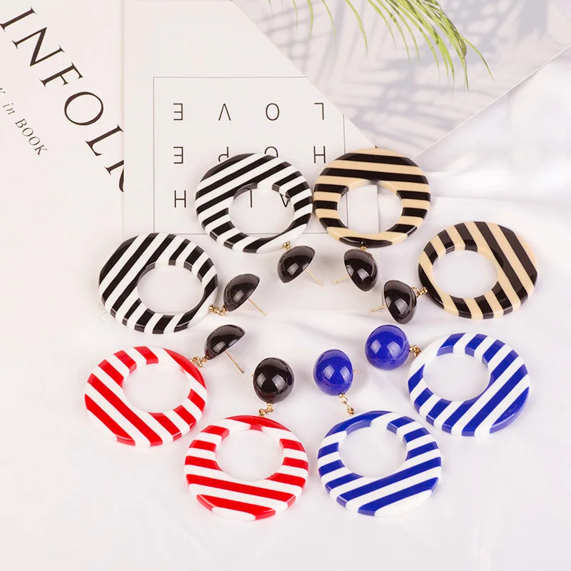 Classic Resin Drop Earrings for Women Circle Geometric Acrylic Dangling Earings Fashion Elegant Summer Dangle Earring Jewelry (2)