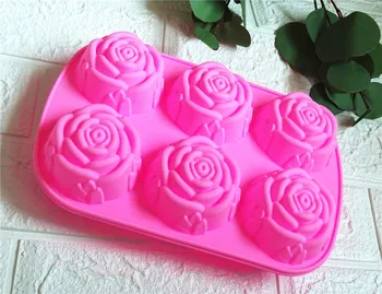 

Soap Making 6 Roses Silicone Cake Mould Ice Cream Pudding Jelly Mould Soap Products Production Mold Good Ductility Baking Tool