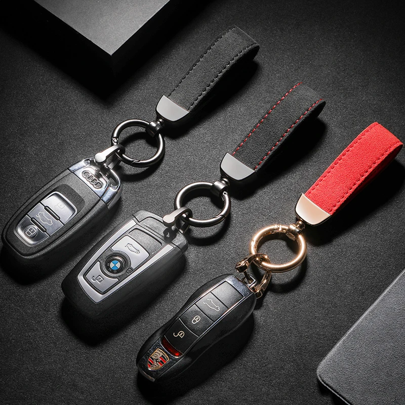 

SanCore style Alcantara car key chain for 5 color new fashion ring bag accessories