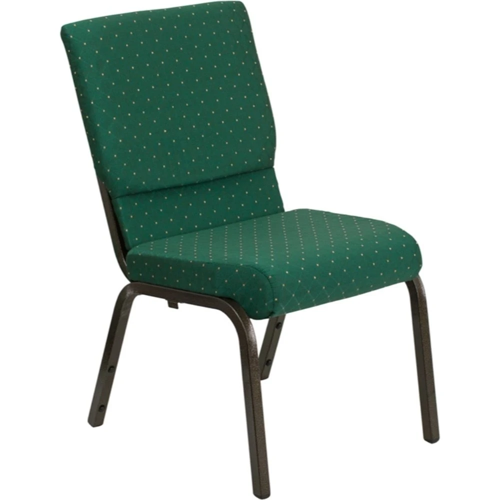 Fabric Church Chair Goldvein, Green Patterned
