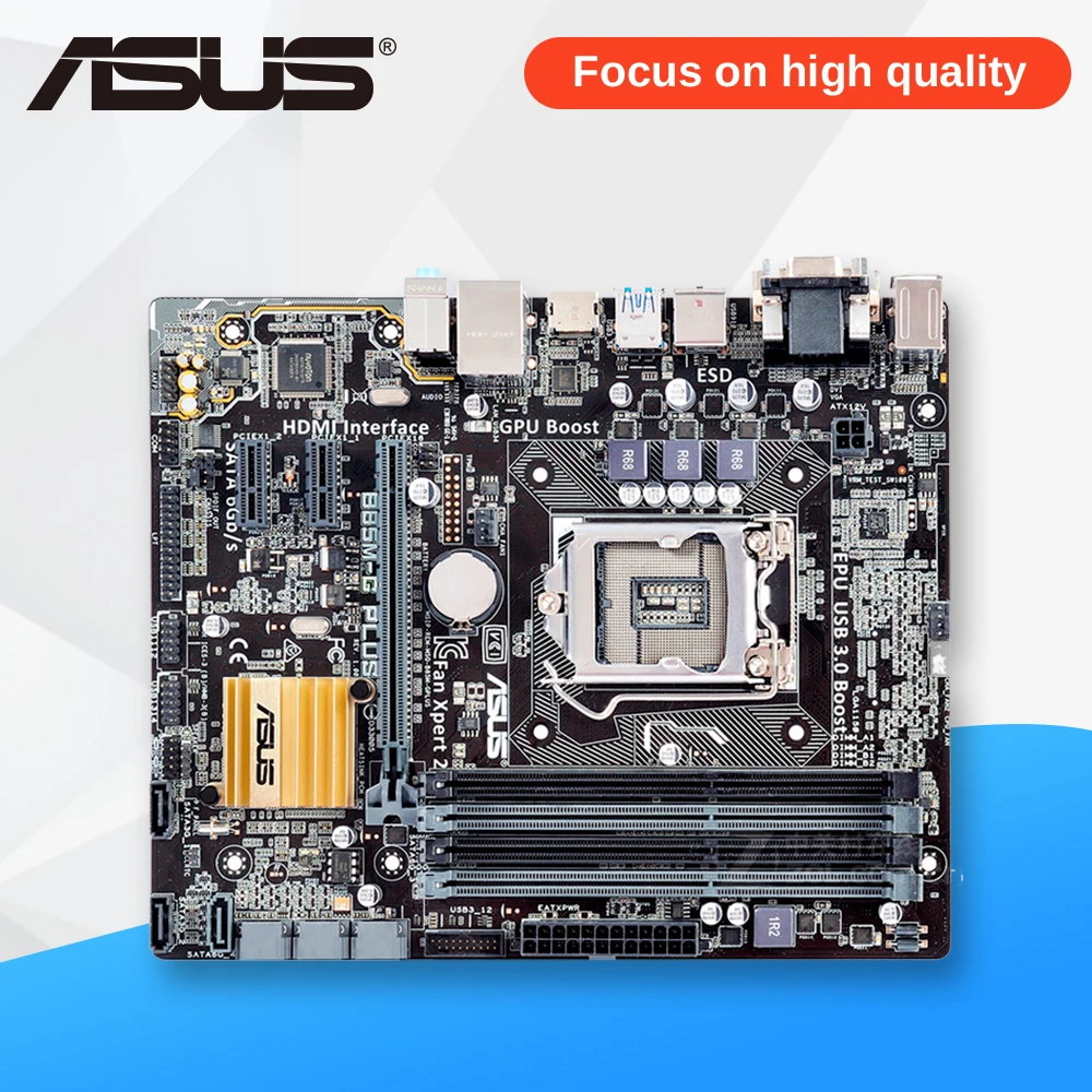Asus B85M-G PLUS Desktop Motherboard B85 Socket LGA 1150 i7 i5 i3 DDR3 32G SATA3 Micro-ATX asus b85m v5 plus desktop motherboard b85 socket lga 1150 i7 i5 i3 ddr3 16g sata3 micro atx