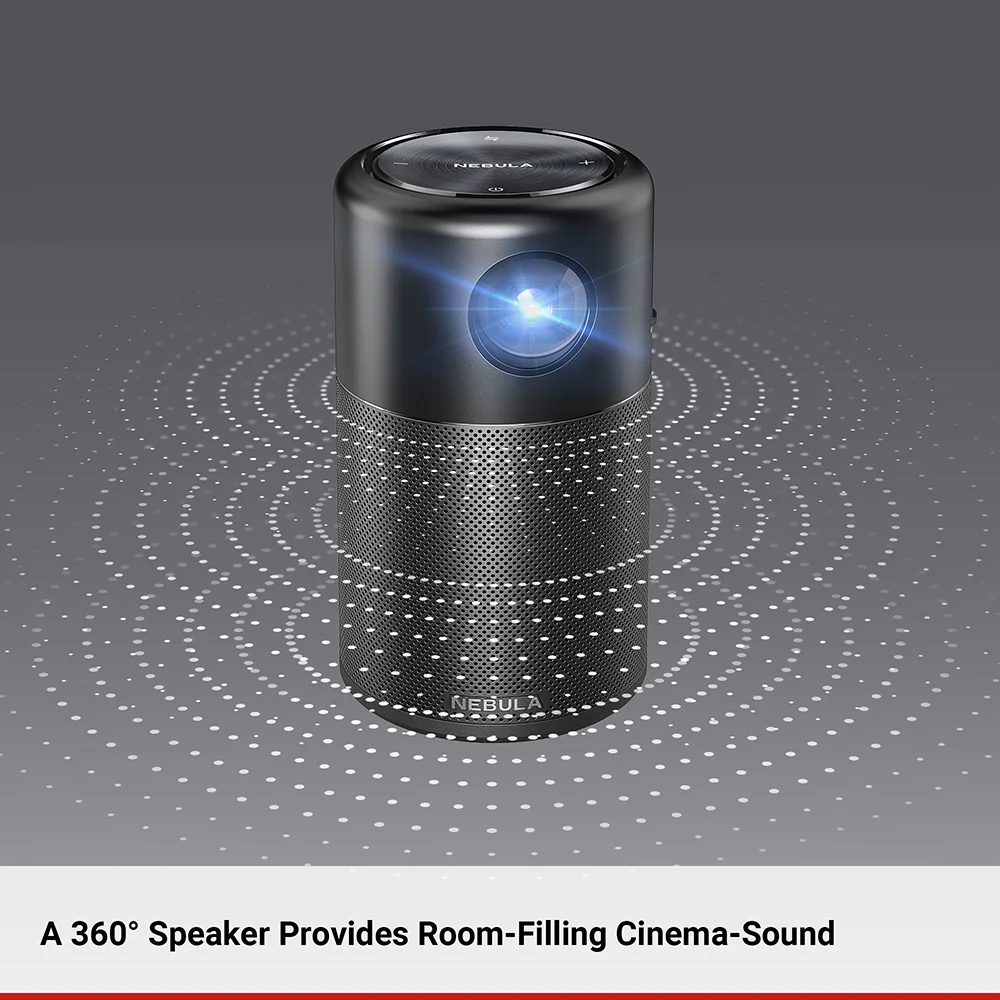  Anker Nebula Capsule Smart Portable Wi-Fi Mini Projector Pocket Cinema with DLP 360' Speaker 100