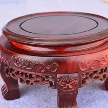 Красная резьба по дереву палисандр круговая база odd Тигровая лапка Нефритовая ваза ремесла украшения аквариум стенд бонсай база