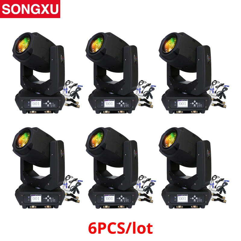 SONGXU 6 шт./лот 200 Вт LED Moving Head Beam Spot Wash 3в1 освещение вечеринки DJ сценический свет для