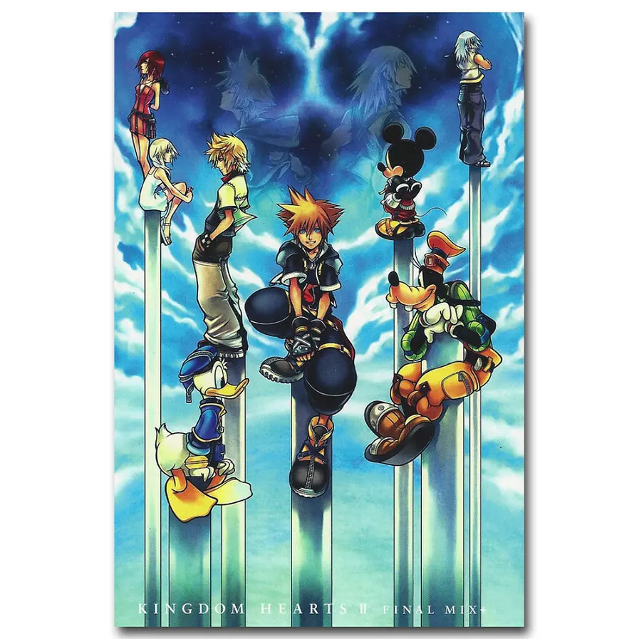 Nicoleshenting Kingdom Hearts 1 2 игры книги по искусству Шелковый плакат 12x18 24x36 дюймов стены картину дома гостиная украшения Kairi Sora 010 - Цвет: Picture 2
