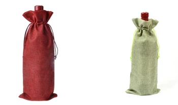 

Free Shipping+Wholesale single bottle jute wine gift bags wine pouches gift bag,400pcs/lot