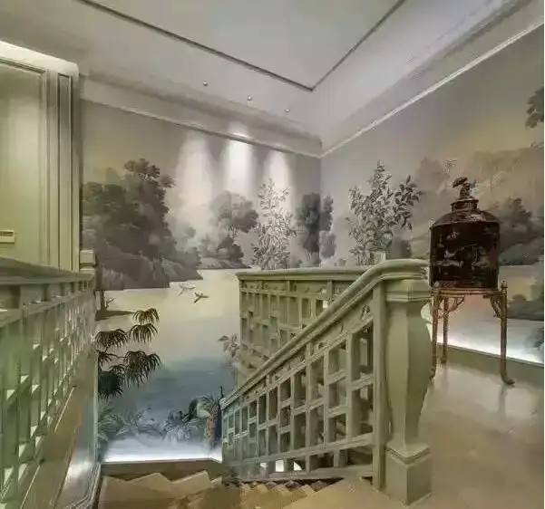 

Elegant western paintings Hand-painted silk wallpaper painting scenery wallcovering many patterns and background optional
