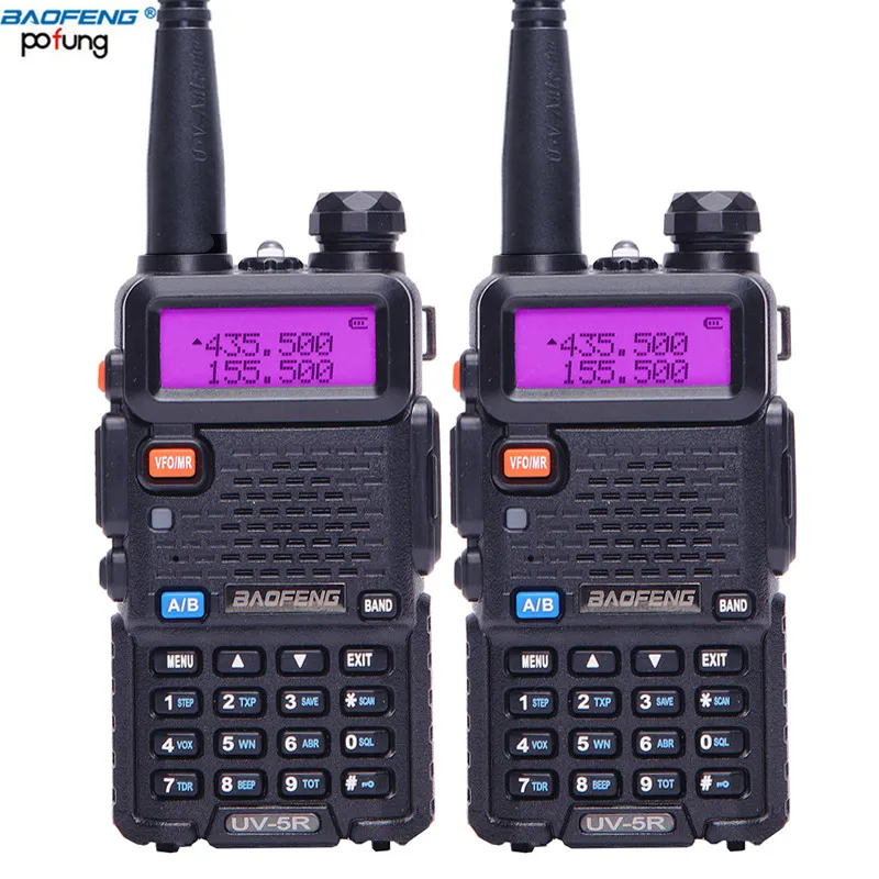 

2pcs BaoFeng UV-5R Walkie Talkie VHF/UHF Dual Band Two way CB radio Baofeng uv 5r Portable handheld uv5r 17cm antenna+headset