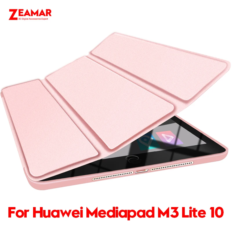 

Leather Case For Huawei Mediapad M3 Lite 10 Smart Magnetic Trifold Stand Cover For Huawei Mediapad M3 10.1 Case BAH-W09 BAH-AL00