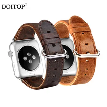 

DOITOP Luxury Genuine Leather Watch Strap For Apple Watch Bands Series 1 2 3 Replacement Smart Watch Strap For Apple Watch 38 42