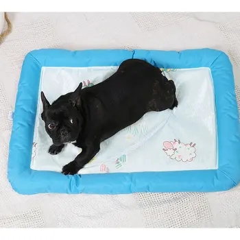 

Summer Breathable Dog Bed Dog Cats Dual Purpose Iced Silk Pad Non Slip Resistant Bite Kennel TB Sale