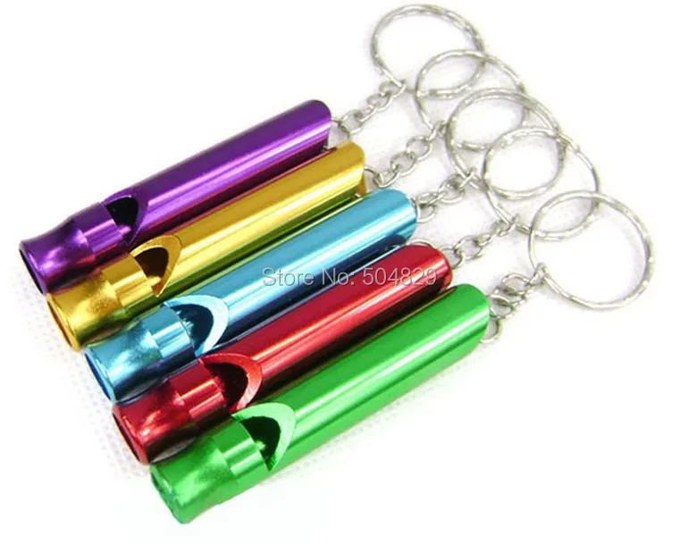 1000 pcs/lot Outdoor Safety Survival Emergency Whistle Key Chain Aluminum Alloy Metal for hiking Camping
