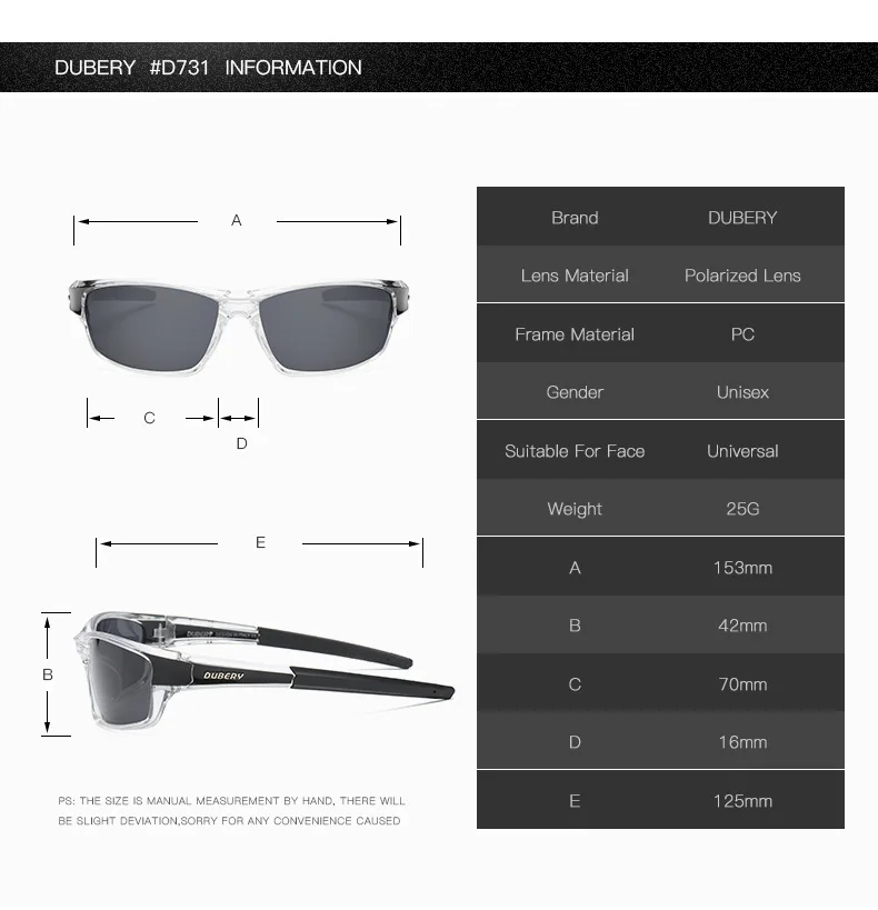 DUBERY, новинка, 8 цветов, поляризованные солнцезащитные очки ночного видения, мужские спортивные очки для вождения, рыбалки, очки, зеркальные