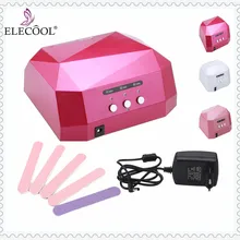 Elecool 1 комплект 36 Вт 12 В светодиодный CCFL УФ сушилка для гель-лака 3 таймера функция свет-аппарат для маникюра машина ромбовидной формы HWC