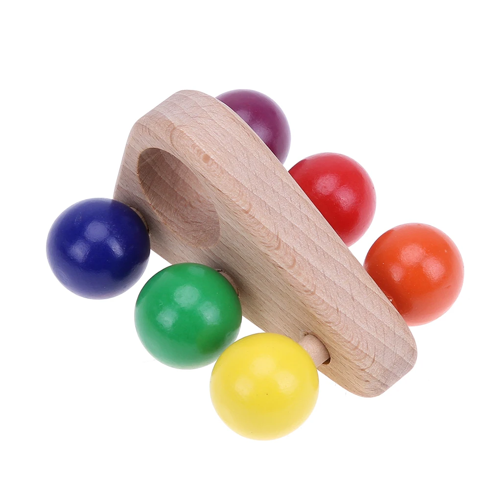 Kids Triangular Wooden Grasping Toy Push Pull Car Wood Developmental Baby Toy Educational Toy