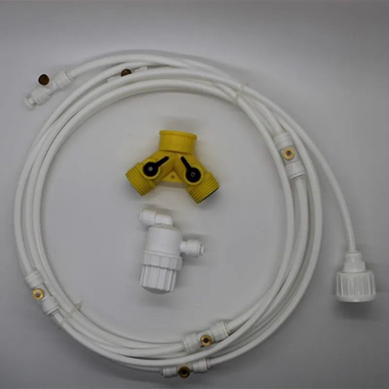 white misting system with filter