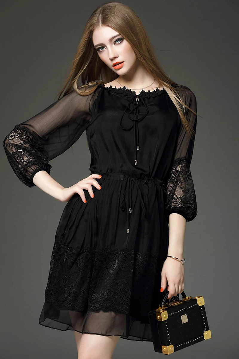 2016 Hot Designer Women S Fashion Summer Style Lace Dresses 2016 Hot Designer Women S Fashion Summer Style Lace Dresses Office Slim Working Black Dress Lady Y Elegant Size L H901 In From