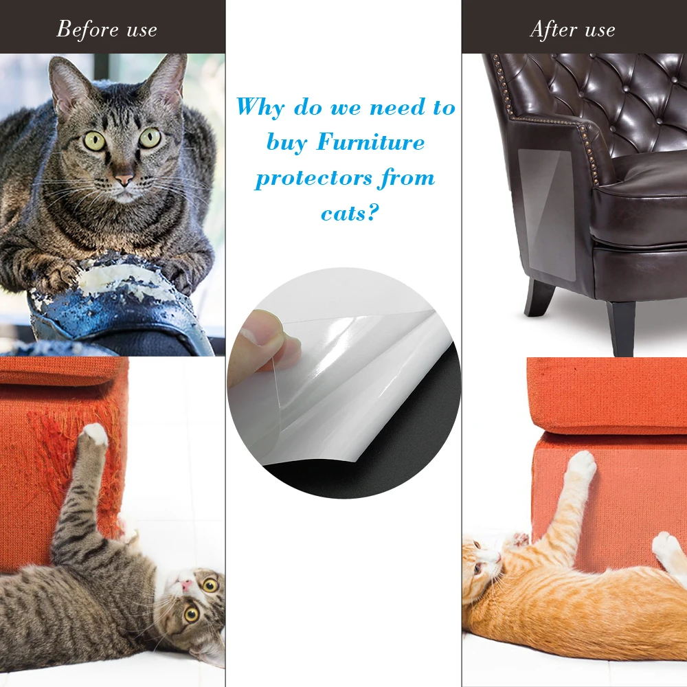 2 шт. Защита от царапин для кошек Защита от царапин самоклеящаяся защита для дивана для кошек защита для мебели с булавками