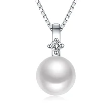 Sinya Real freshwater pearl pendant choker with 18inch 925 sterling silver box chain necklace Fine Jewerly gift for women lovers